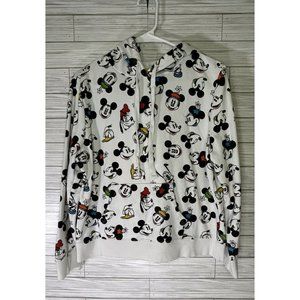 Disney Store Adult‎ Women's Mickey Mouse White Graphic Hoodie SweatshirtM Medium